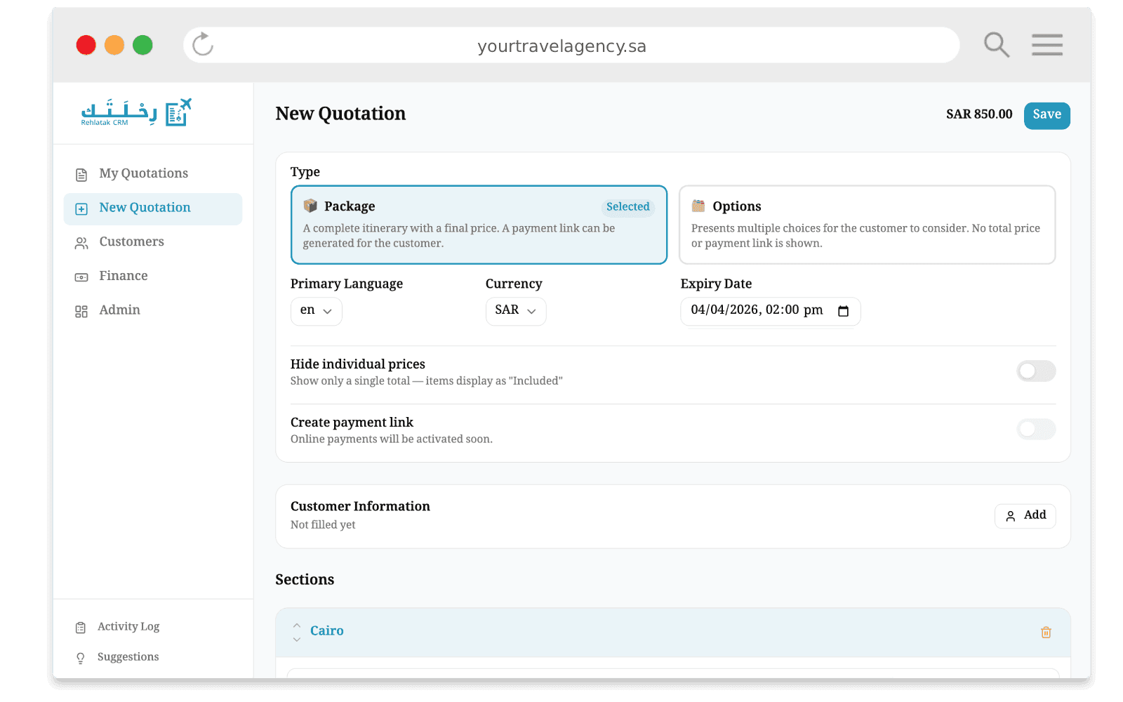 Travel Agency CRM Software