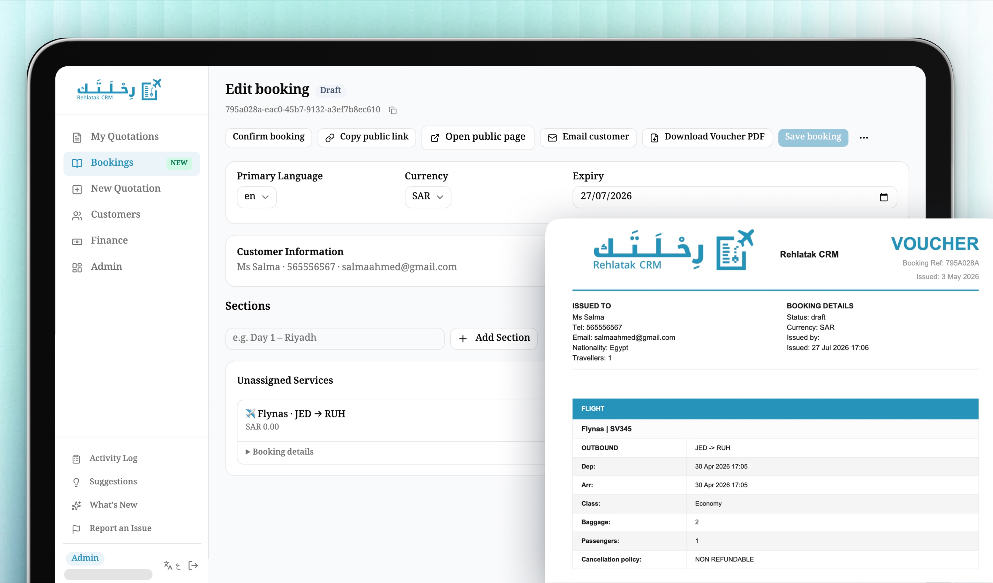 Automatic Bookings and Professional Travel Vouchers