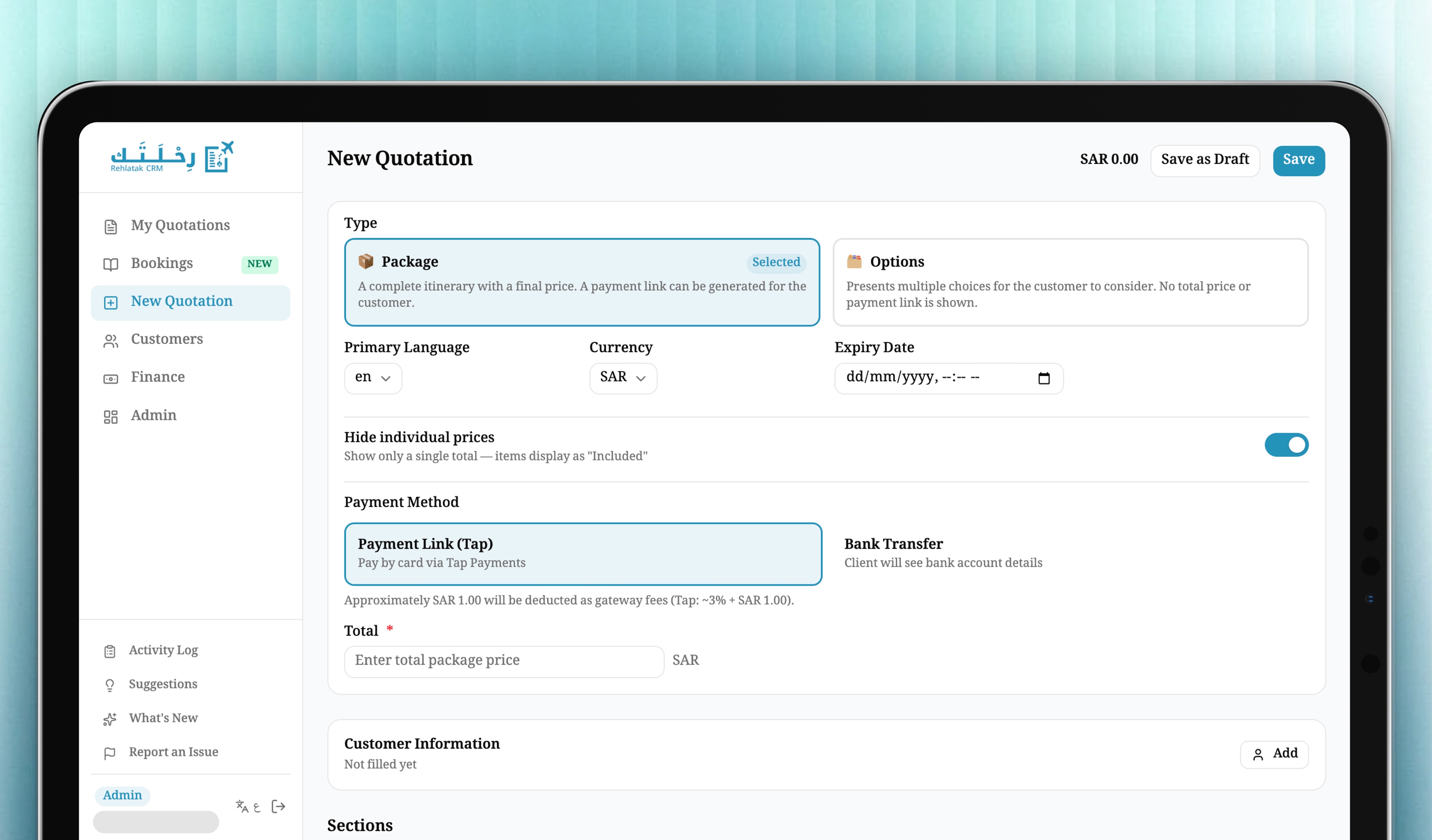 Travel Quotation Builder